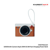 GADGET MAX - CA1K 10000mAh Neocam Camera Style Fast Charging Power Bank (20W+22.5W) - Brown